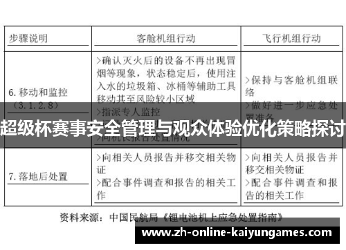 超级杯赛事安全管理与观众体验优化策略探讨