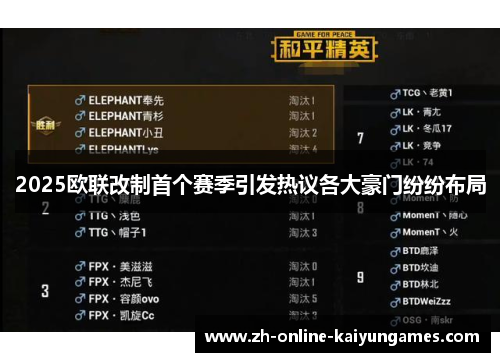 2025欧联改制首个赛季引发热议各大豪门纷纷布局