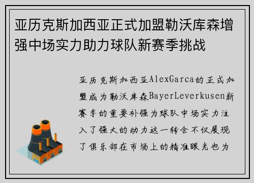 亚历克斯加西亚正式加盟勒沃库森增强中场实力助力球队新赛季挑战